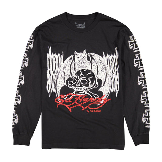 Chaos Rhinestone Ls Tee Black | Ed Hardy