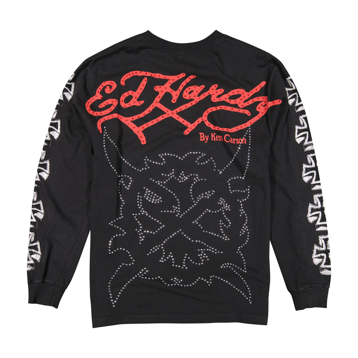 Chaos Rhinestone Ls Tee Black | Ed Hardy