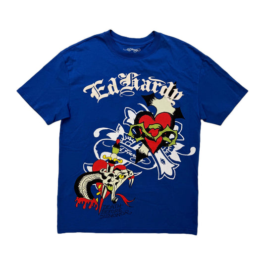 Cross Heart Boxy Tee POP BLUE | Ed Hardy