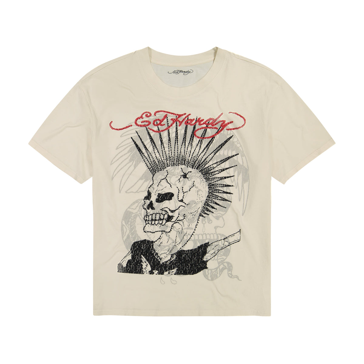 Punk Mohawk Boxy Tee VTG IVORY | Ed Hardy