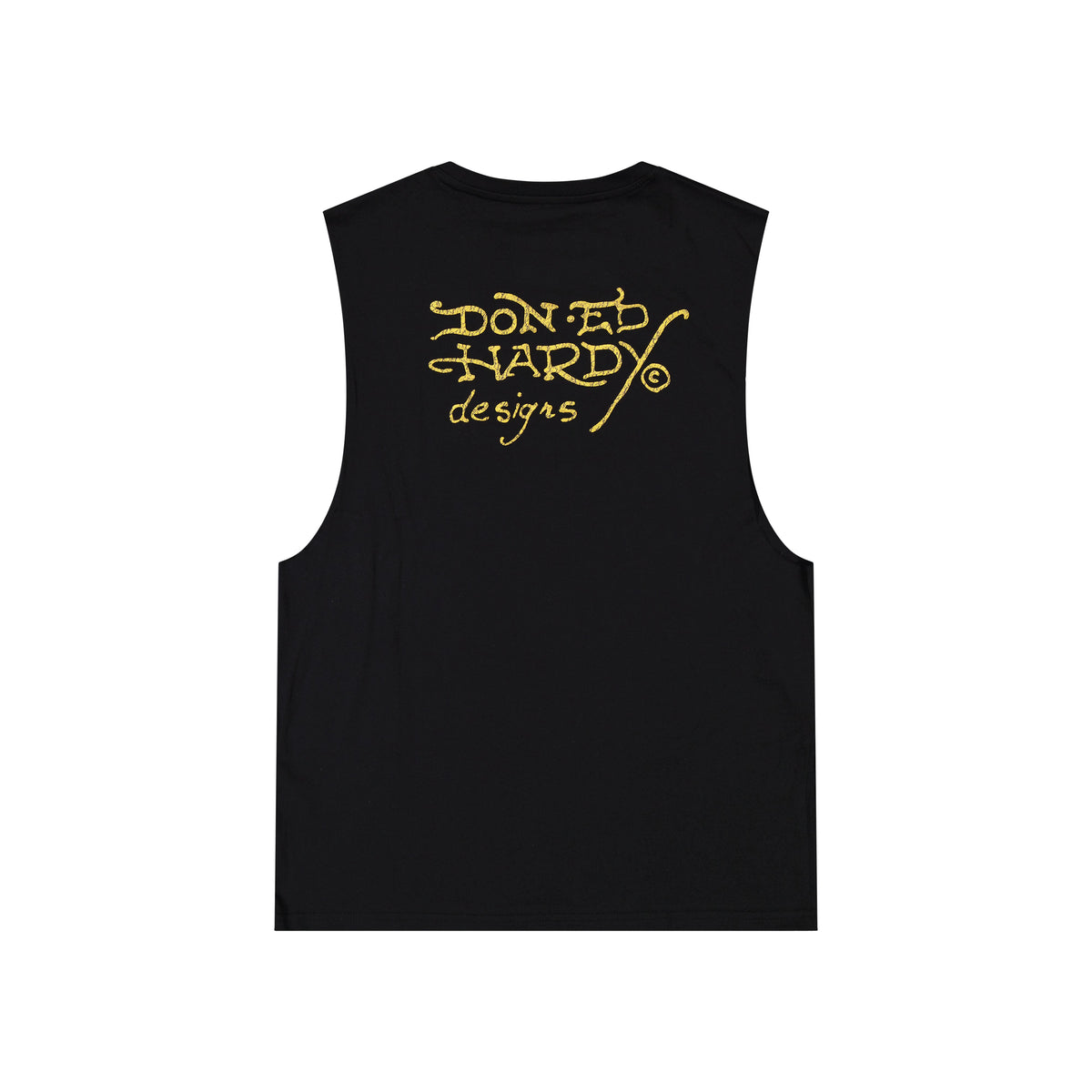 Tiger Panther Mens Cut Off Tee VTG BLACK | Ed Hardy