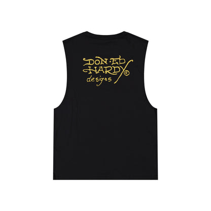 Tiger Panther Mens Cut Off Tee VTG BLACK | Ed Hardy