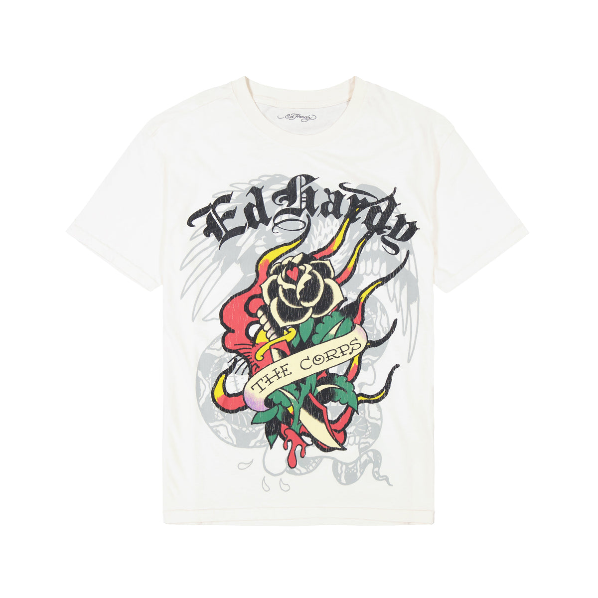 Corp Rose Boxy Tee VTG IVORY | Ed Hardy