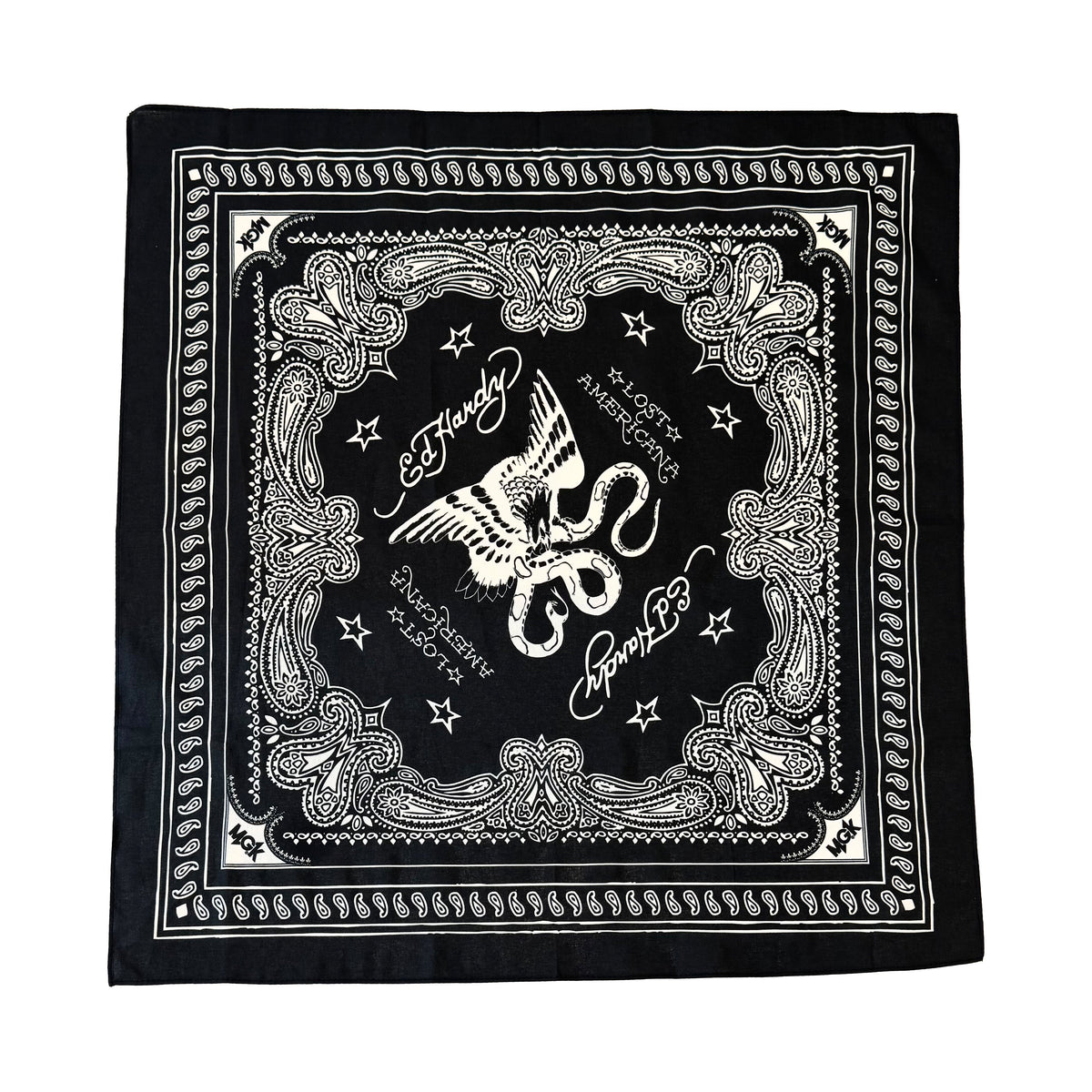 Eagle Snake Cotton Bandana - Black BLACK | Ed Hardy