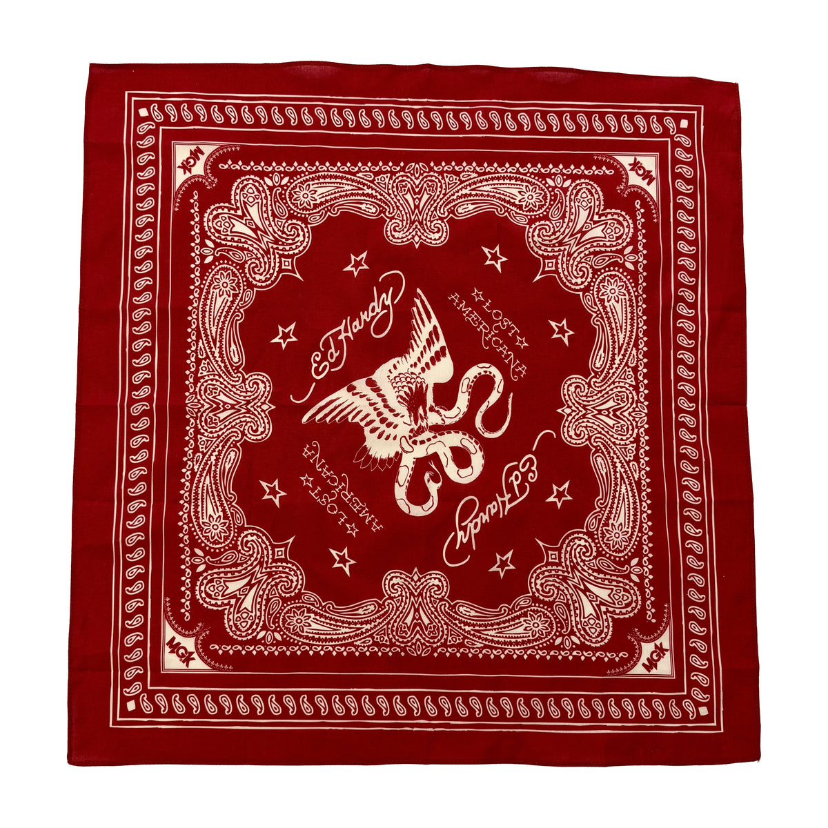 Eagle Snake Cotton Bandana - Red RED | Ed Hardy