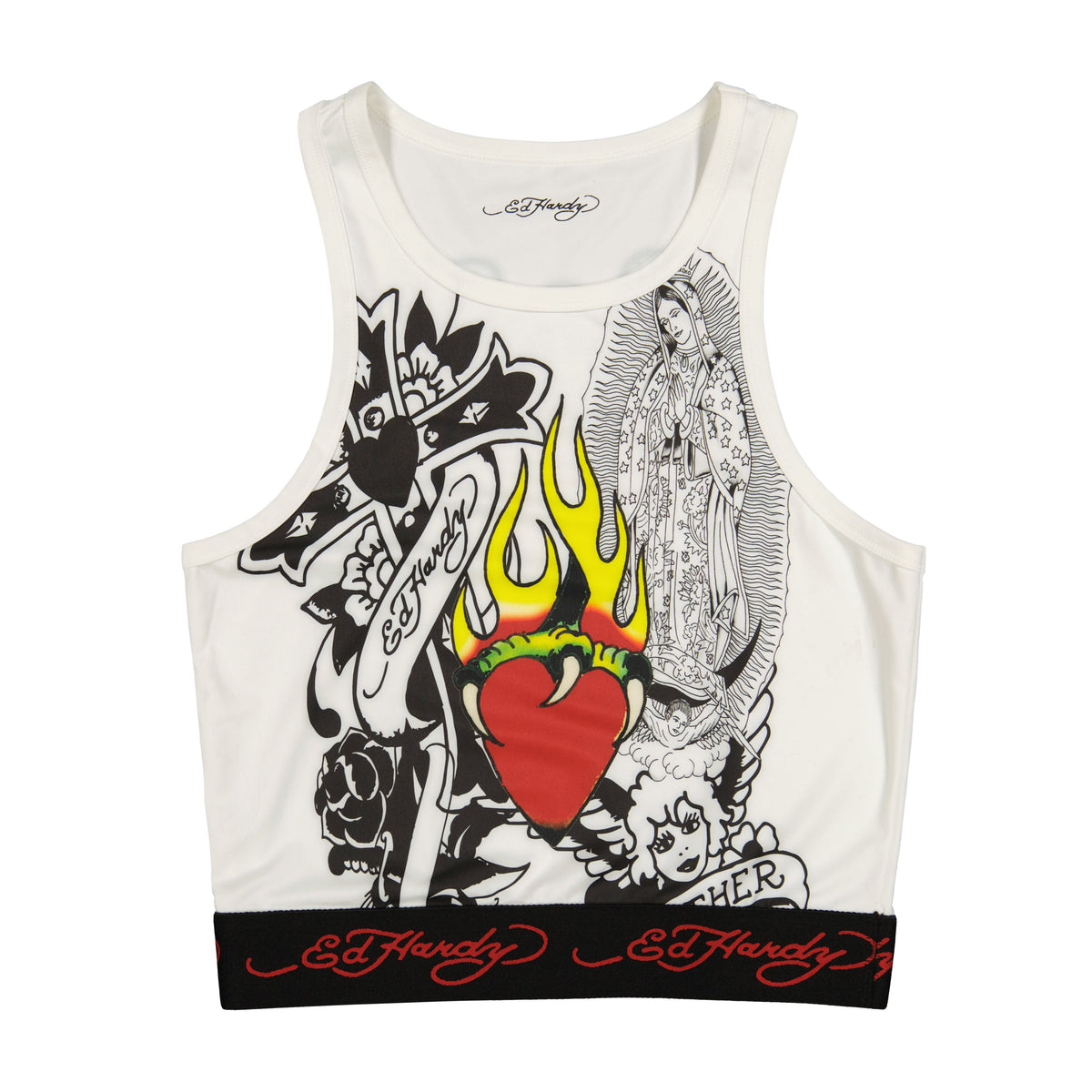 Sacred Heart Sport Tank WHITE | Ed Hardy