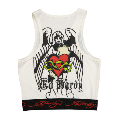 Sacred Heart Sport Tank WHITE | Ed Hardy