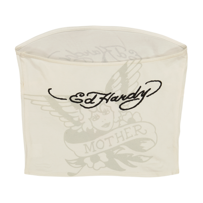Cross Heart Tube Top IVORY | Ed Hardy