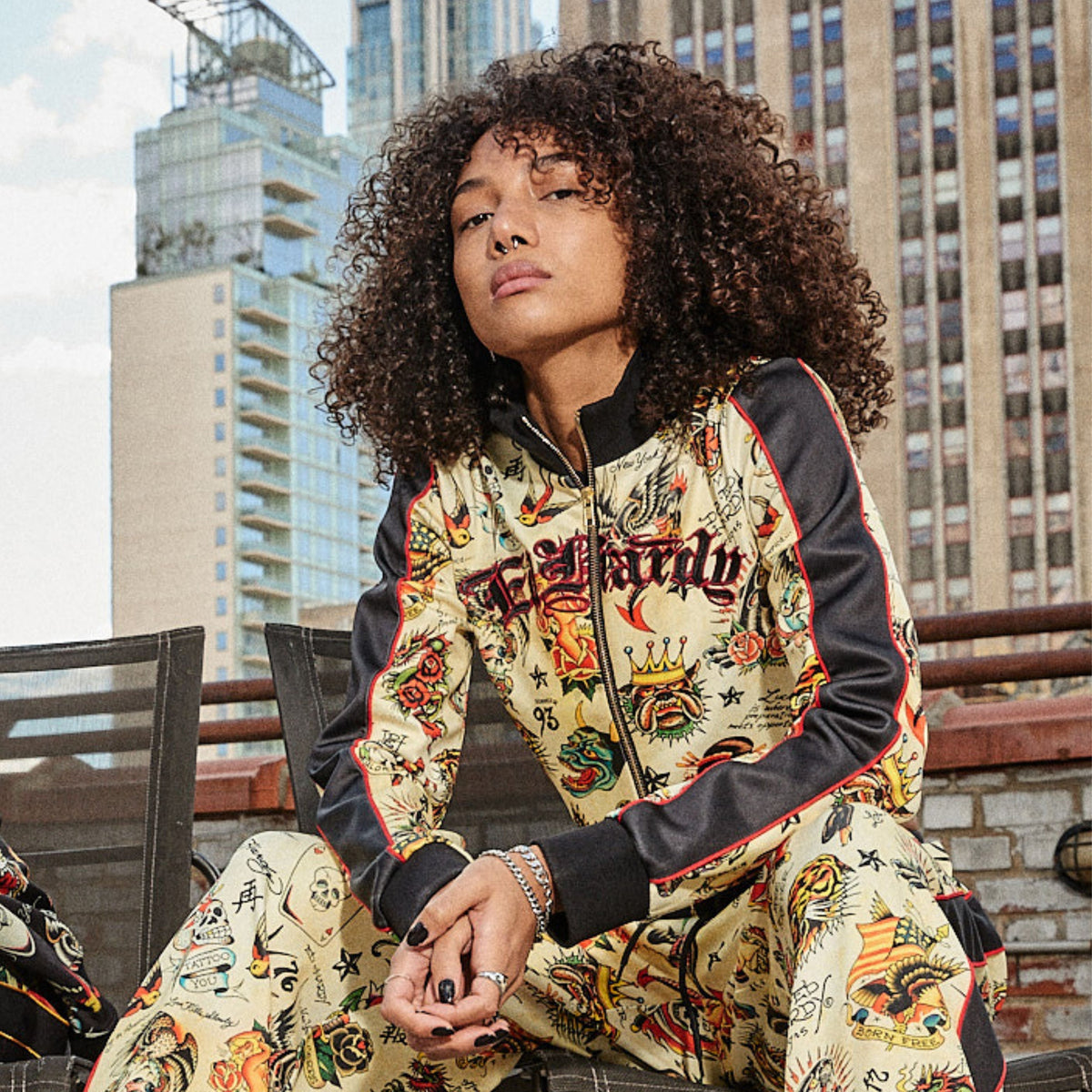 Shrunken Flashboard Multi Track Jacket MULTI | Ed Hardy